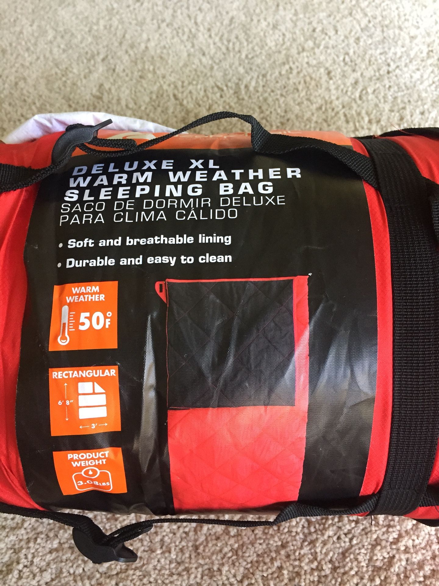 Camping set: 2 person camping tent, chair, sleeping bag, 2 person table setting