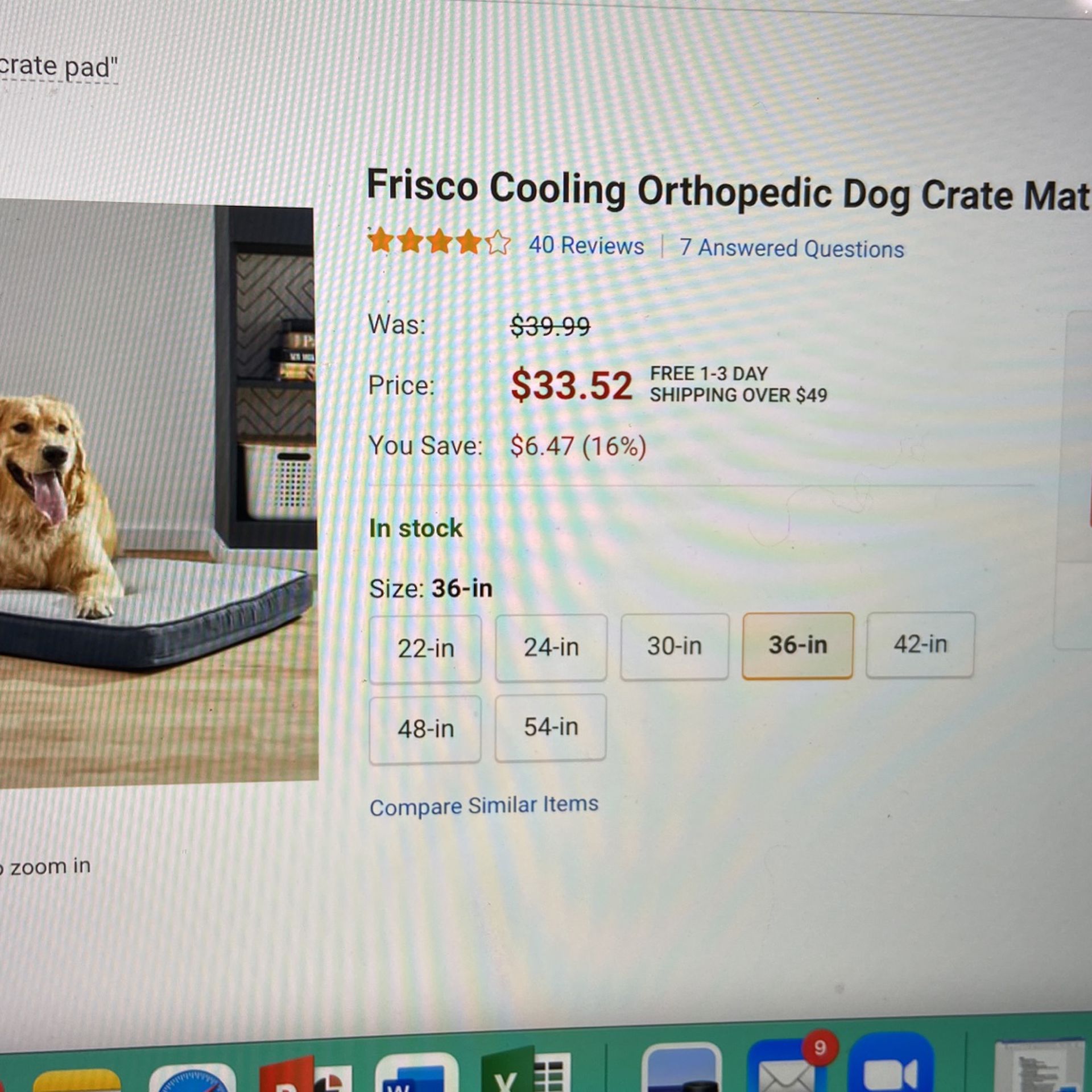 Frisco Cooling Orthopedic Dog Crate Mat