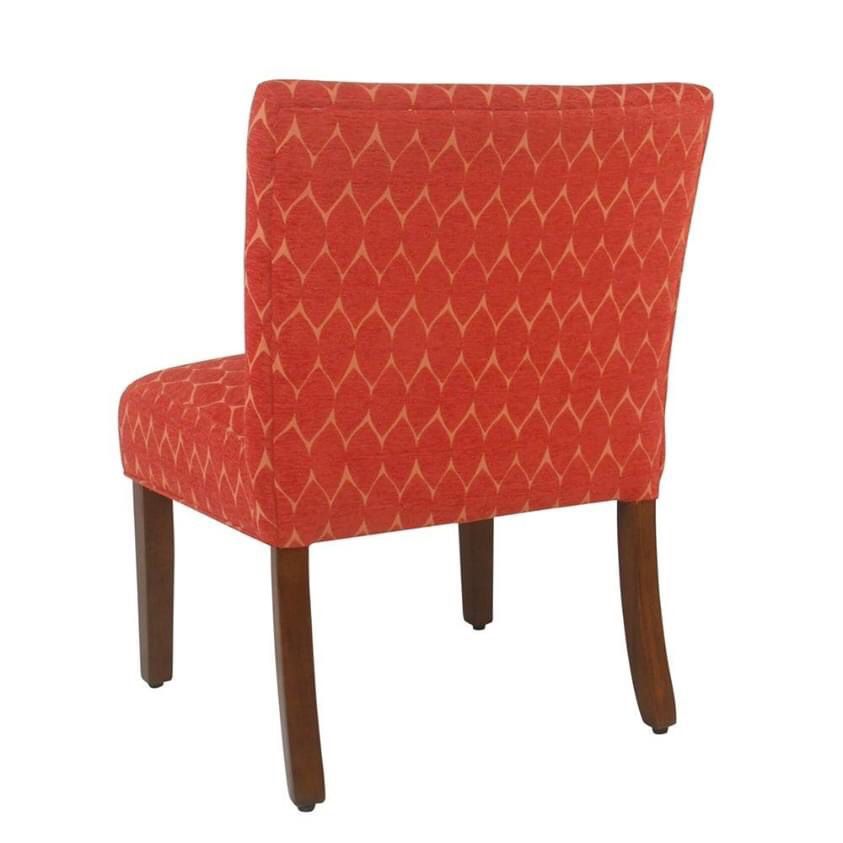Orange Geometric Pattern Accent Chair