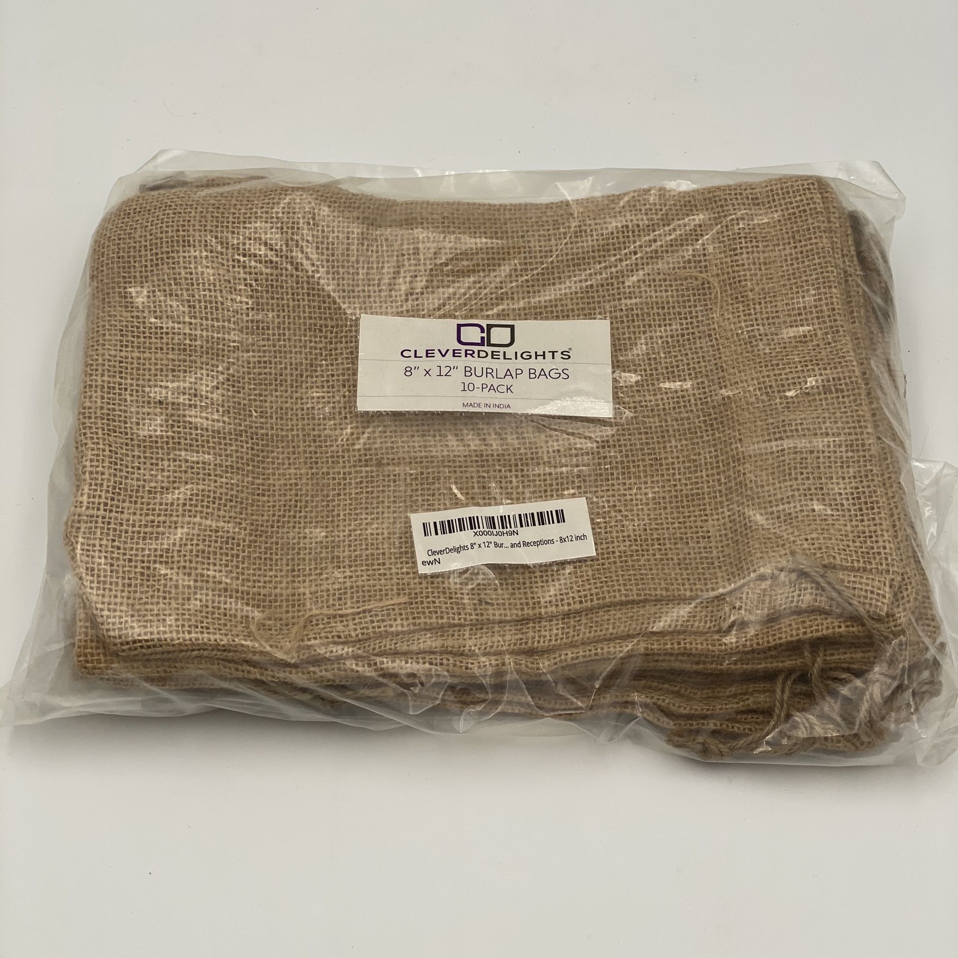 Cleverdelights 8”x12” Burlap Bags (10+ count)
