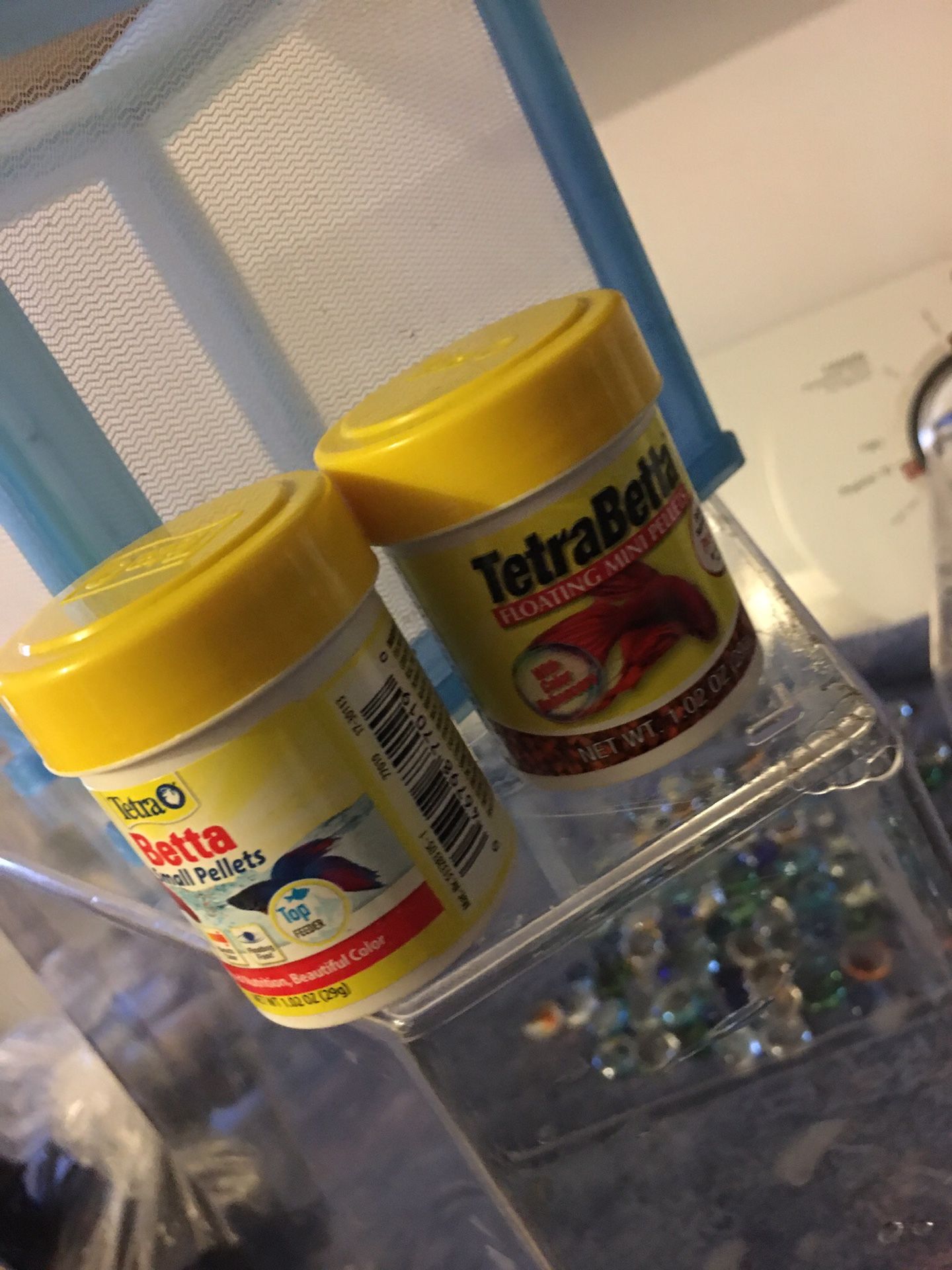 Fish food, tanks, 10 gallon aquarium, decorations