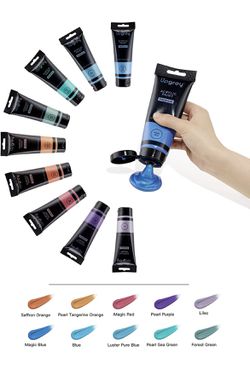 New Metallic Acrylic Paint Set, 10 Colors (4.06 oz/Tube) Art Supplies for Painting Canvas, Wood, Ceramic & Fabric (cash & Pick Up Only) Thumbnail