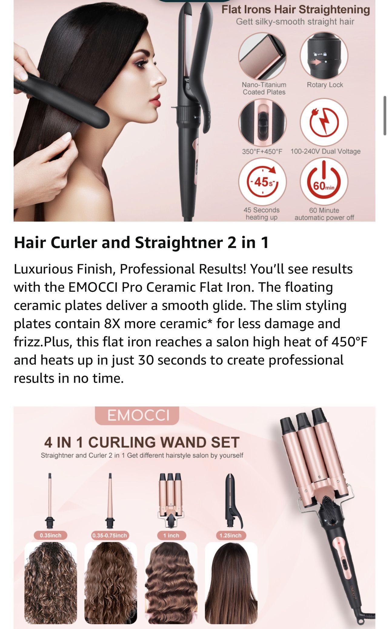 4 In 1 Curling iron set NEW