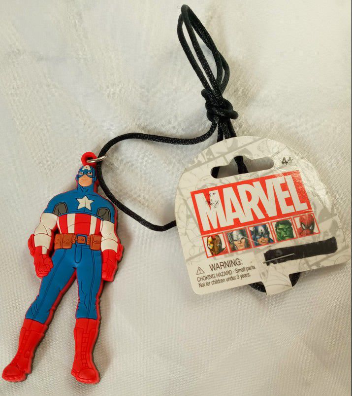 Necklace Captain America Rubber Soft Touch, Marvel, 3.5 Inches Length