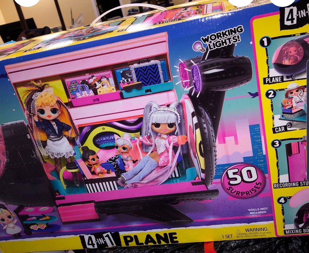 New Little Girl Lol L.O.L surprise Omg Remix 4 In 1 Exclusive Plane Playset Airplane Toy Jugete De Nina Nuevo