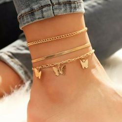 Beautiful 3 Pcs Butterfly Anklet Thumbnail