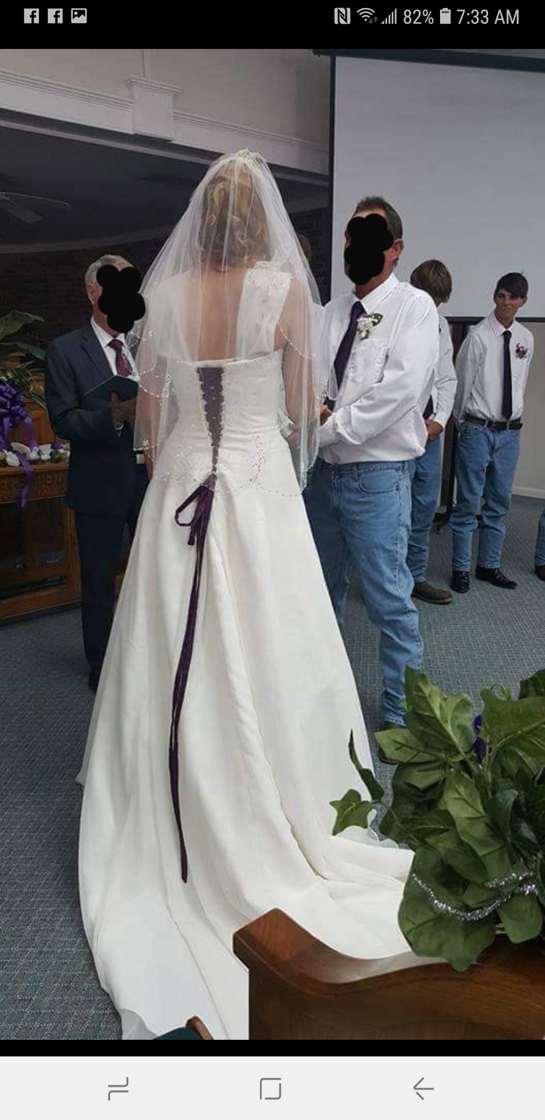 Wedding dress size 8 to 10