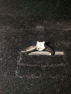 Princess Cut Wedding Ring 14kt White Gold Thumbnail