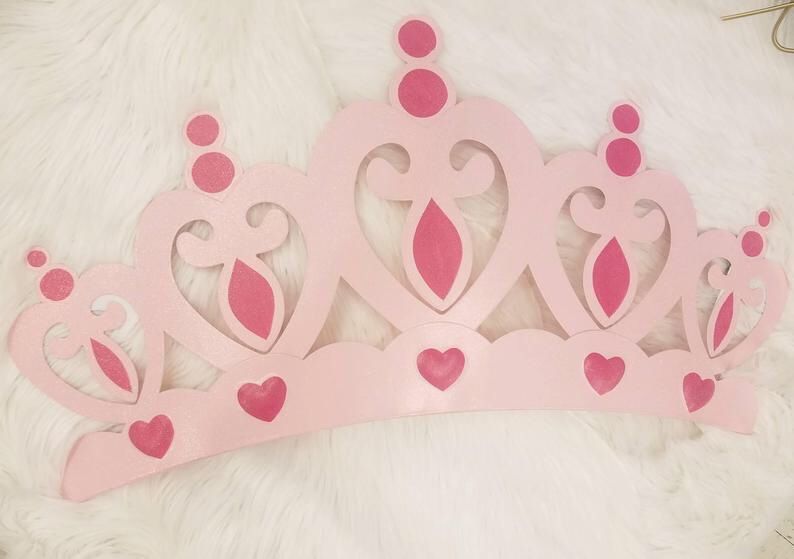 One metal pink glitter crown Decor/ princess tiara