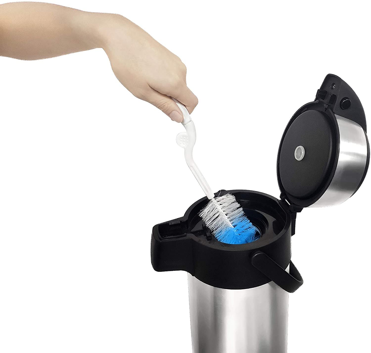 Airpot Coffee Dispenser with Pump/Stainless Steel Thermal Coffee Carafe - Three Liter (102 oz.) Hot Beverage Dispenser with On/Off Pump Switch - Vacuu