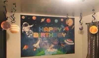 Space Birthday Backdrop 