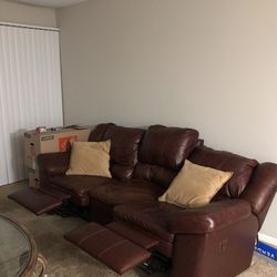 Reclining Leather Couch  Thumbnail