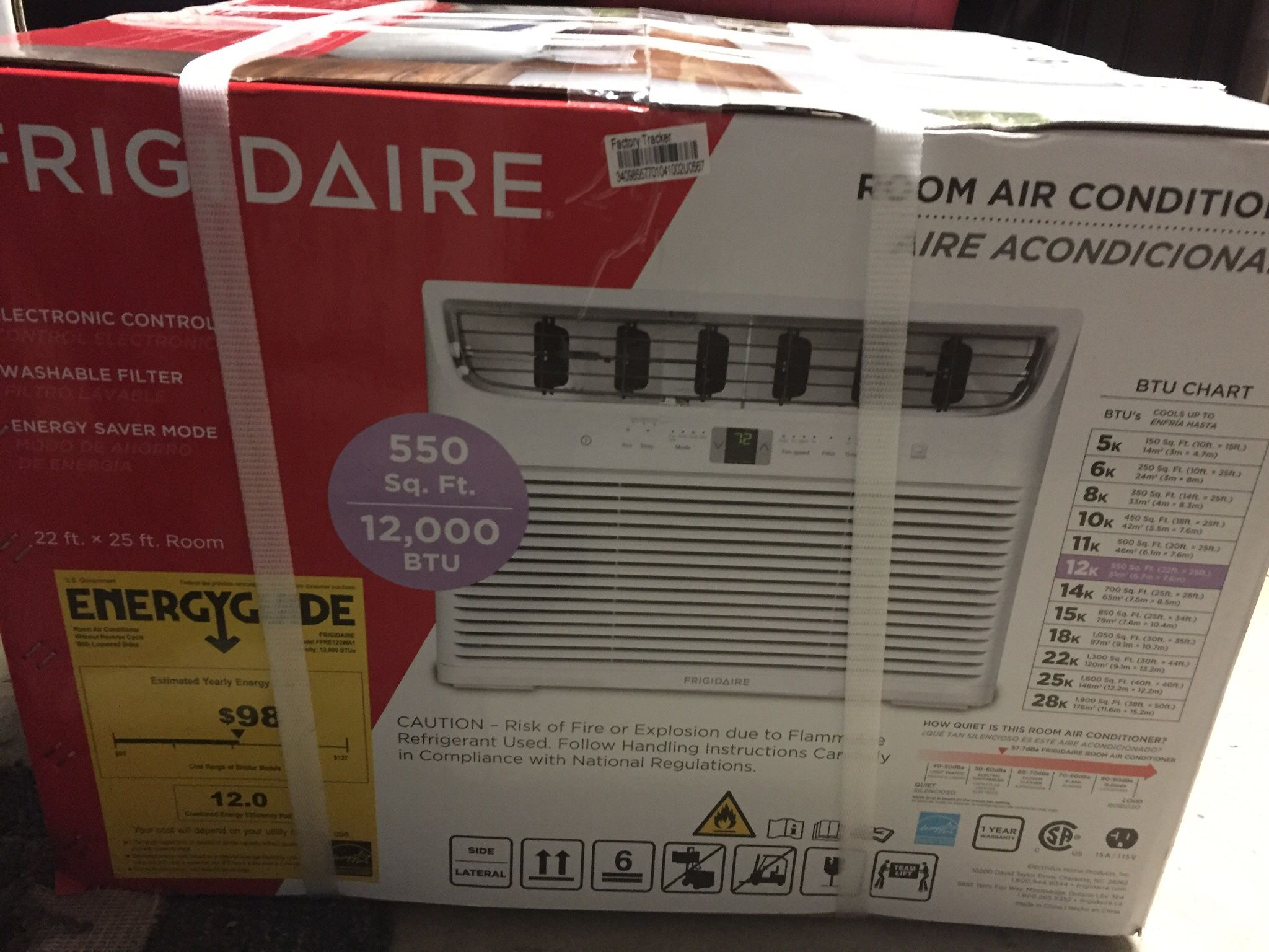 NEW 12,000 BTU air conditioner