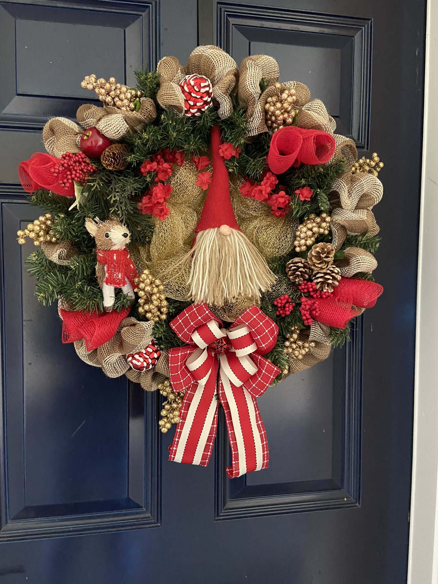 Christmas wreath gnome