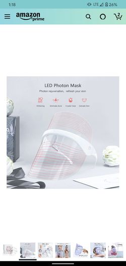 LED Face Mask Light Therapy, 3 Colors Light Therapy Facial Photon Beauty Device for Facial Rejuvenation, Wrinkles Reduction, Anti-Aging ￼ ￼ ￼ ￼ ￼ Thumbnail