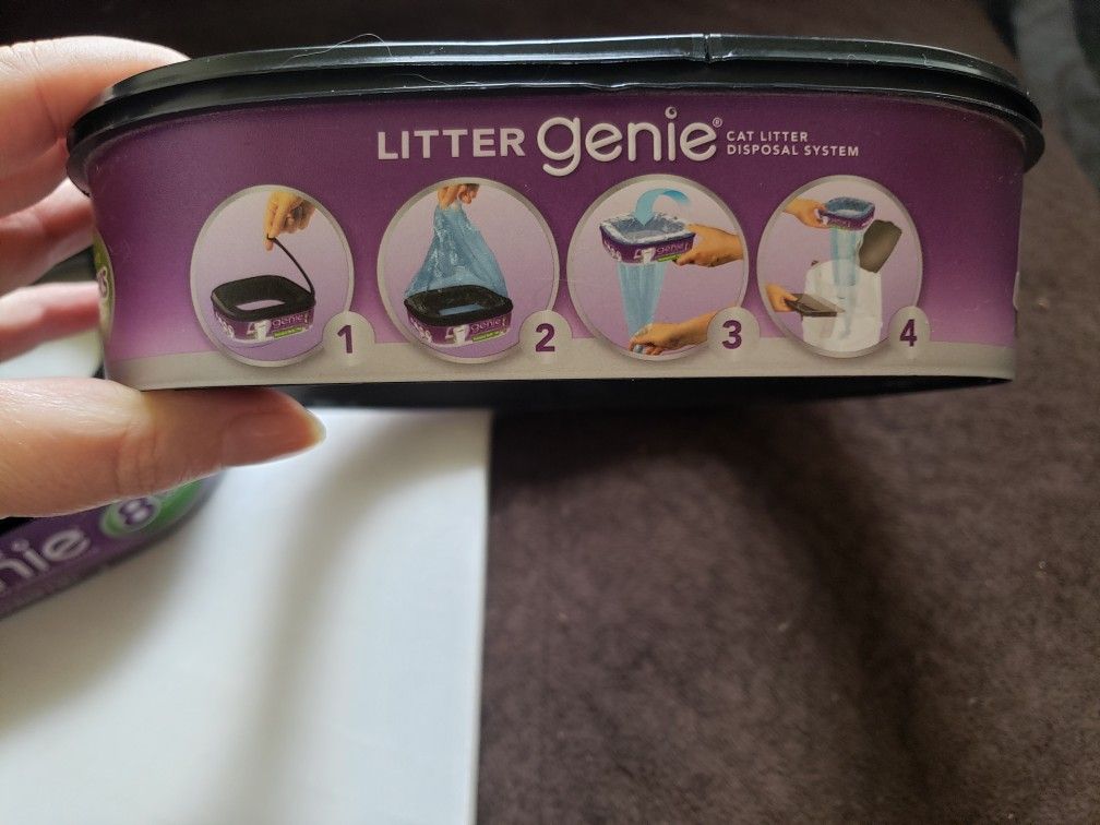 Litter Genie Cat kitty Litter Disposal System REFILL CARTRIDGE -2 Pack. Condition is New lasts up to 8 weeks with one cat standard refill 14 ft