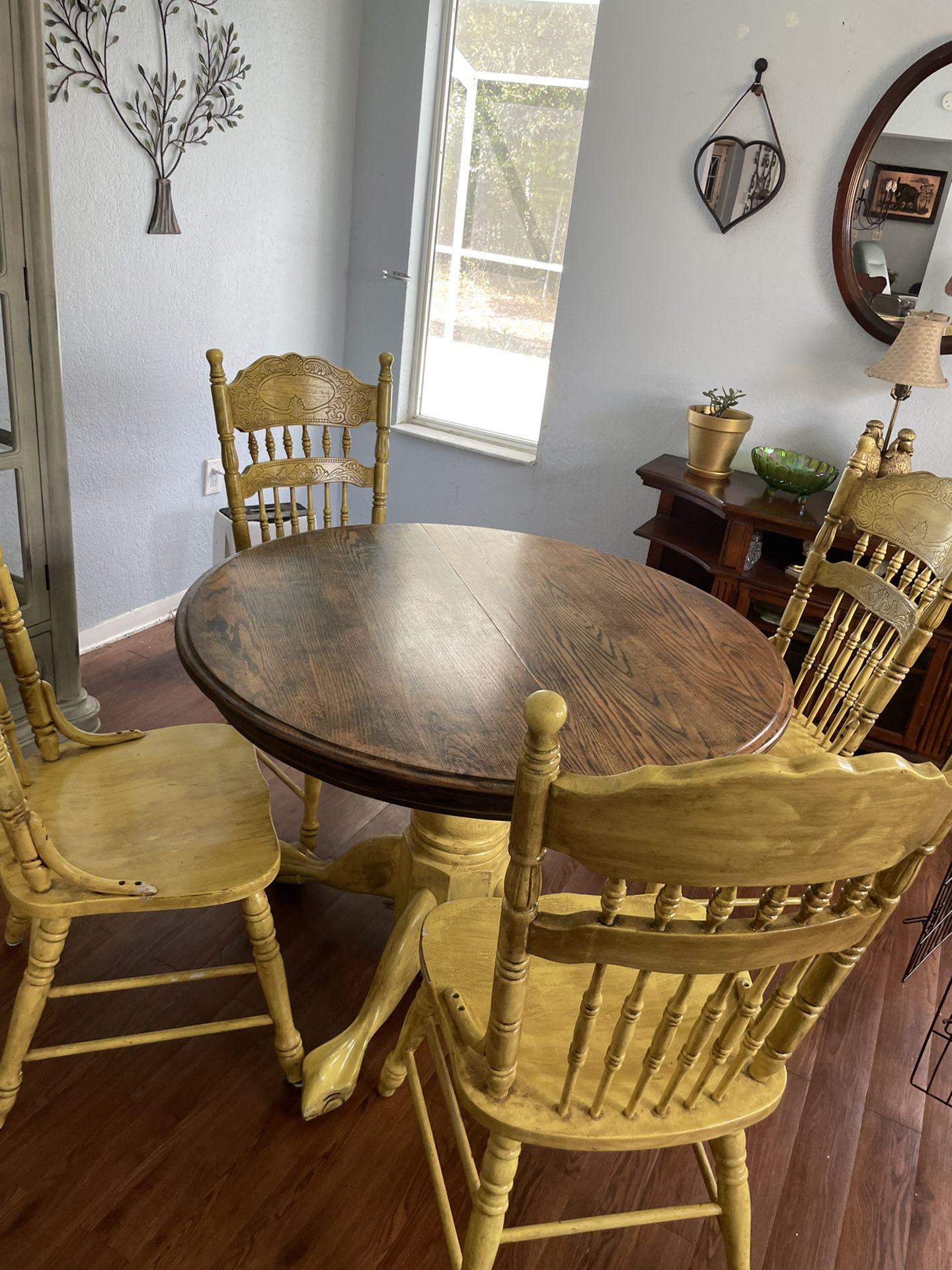 Vintage  Oak Table And Chairs
