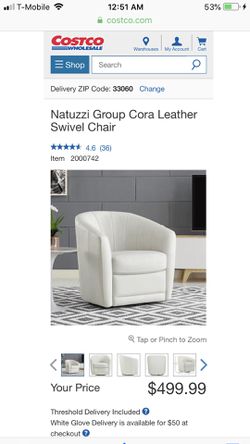 Cora Leather Swivel Chair, Natuzzi Leather Chair Costco