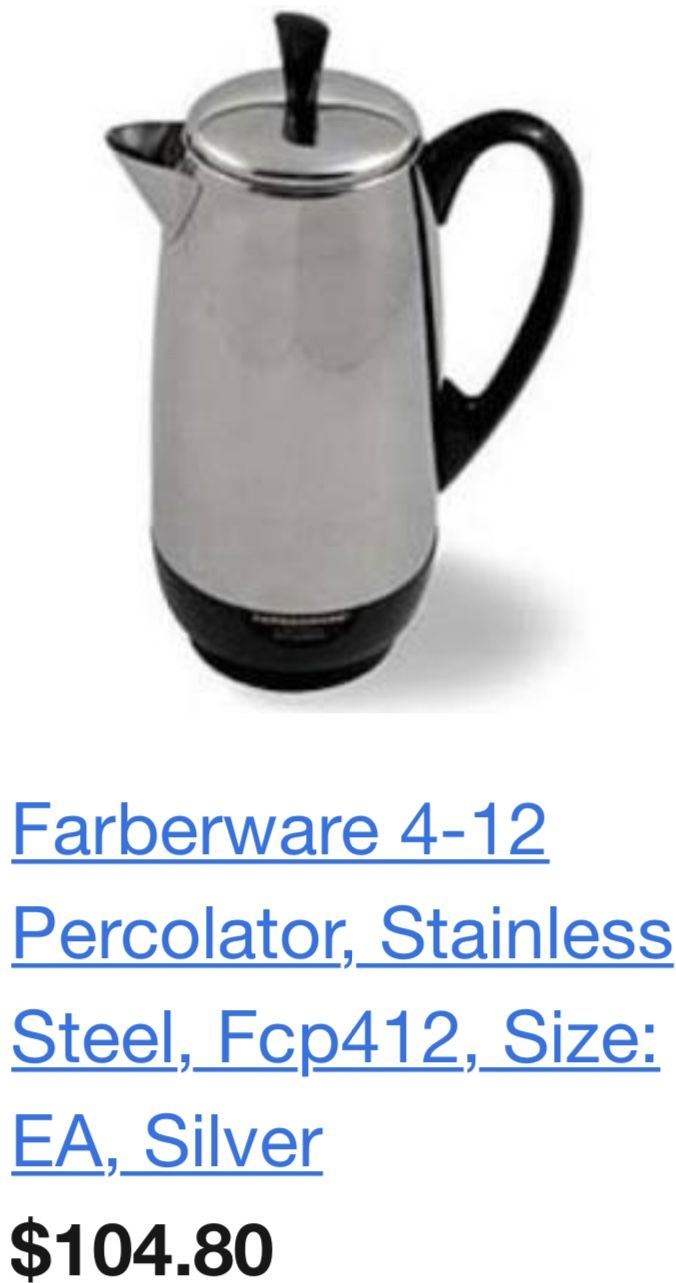 $25 Only Vintage Farberware Super fast Fully Automatic Stainless Steel Coffee Pot . Electrical Works like new. Sells from $100-$200