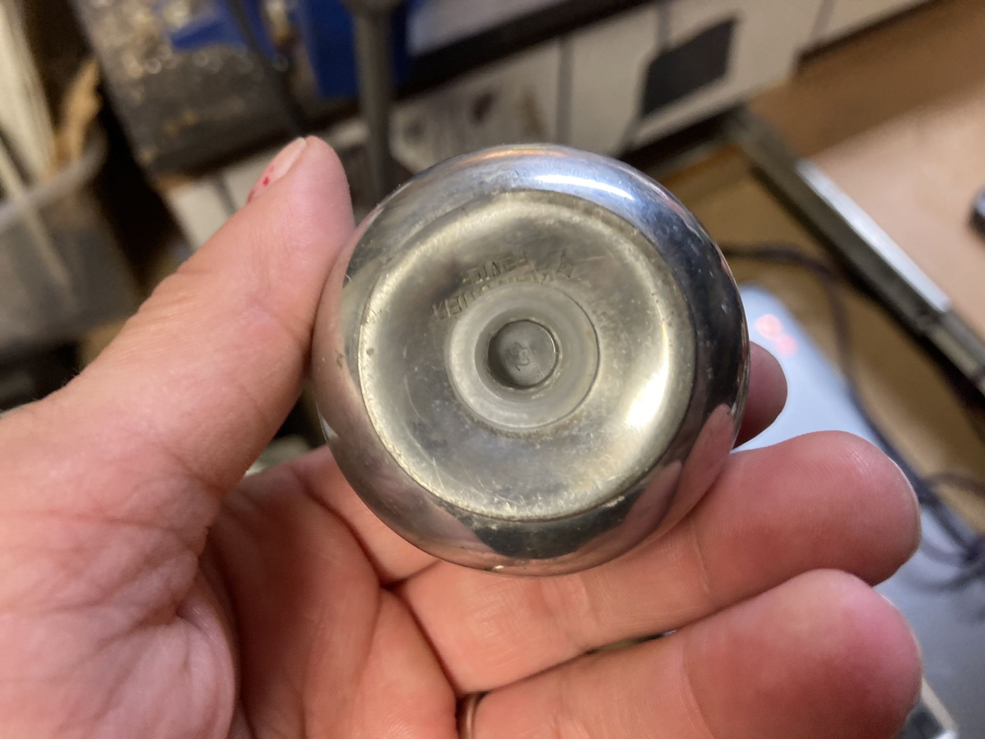 Antique Pewter Apple Shaped Salt Shaker