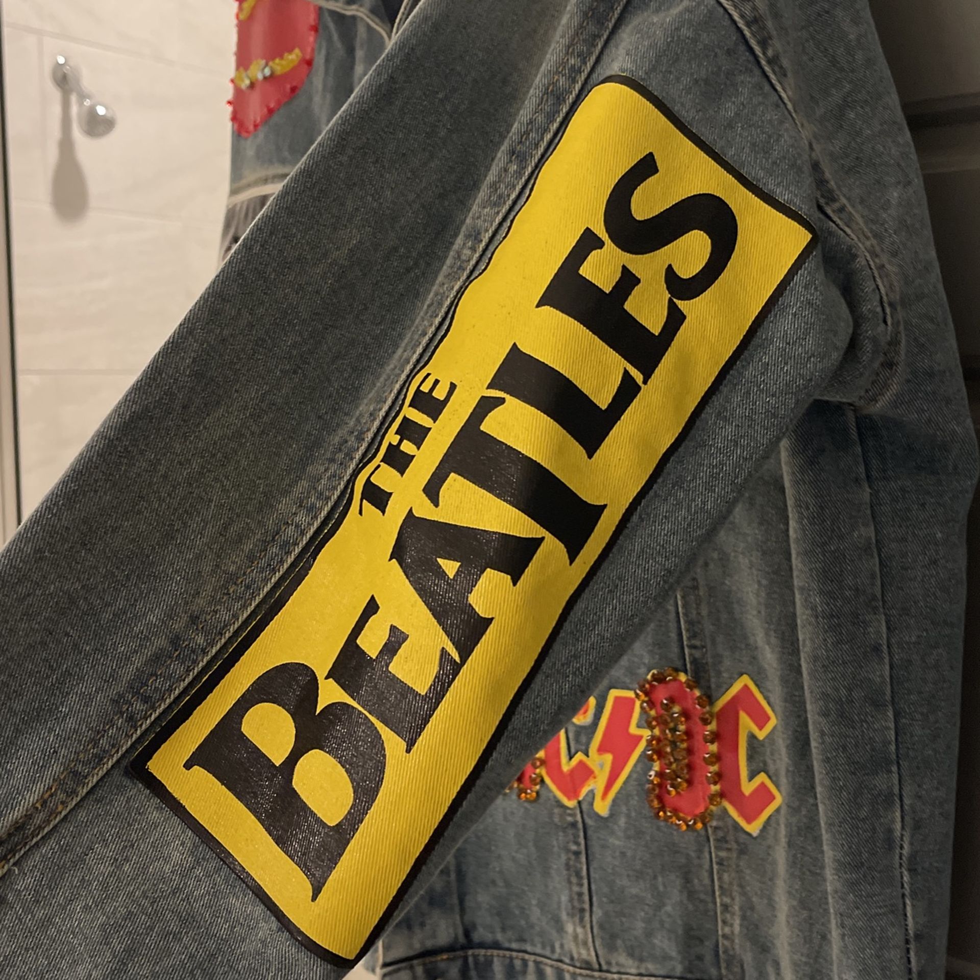 Oversized Band Denim Jacket