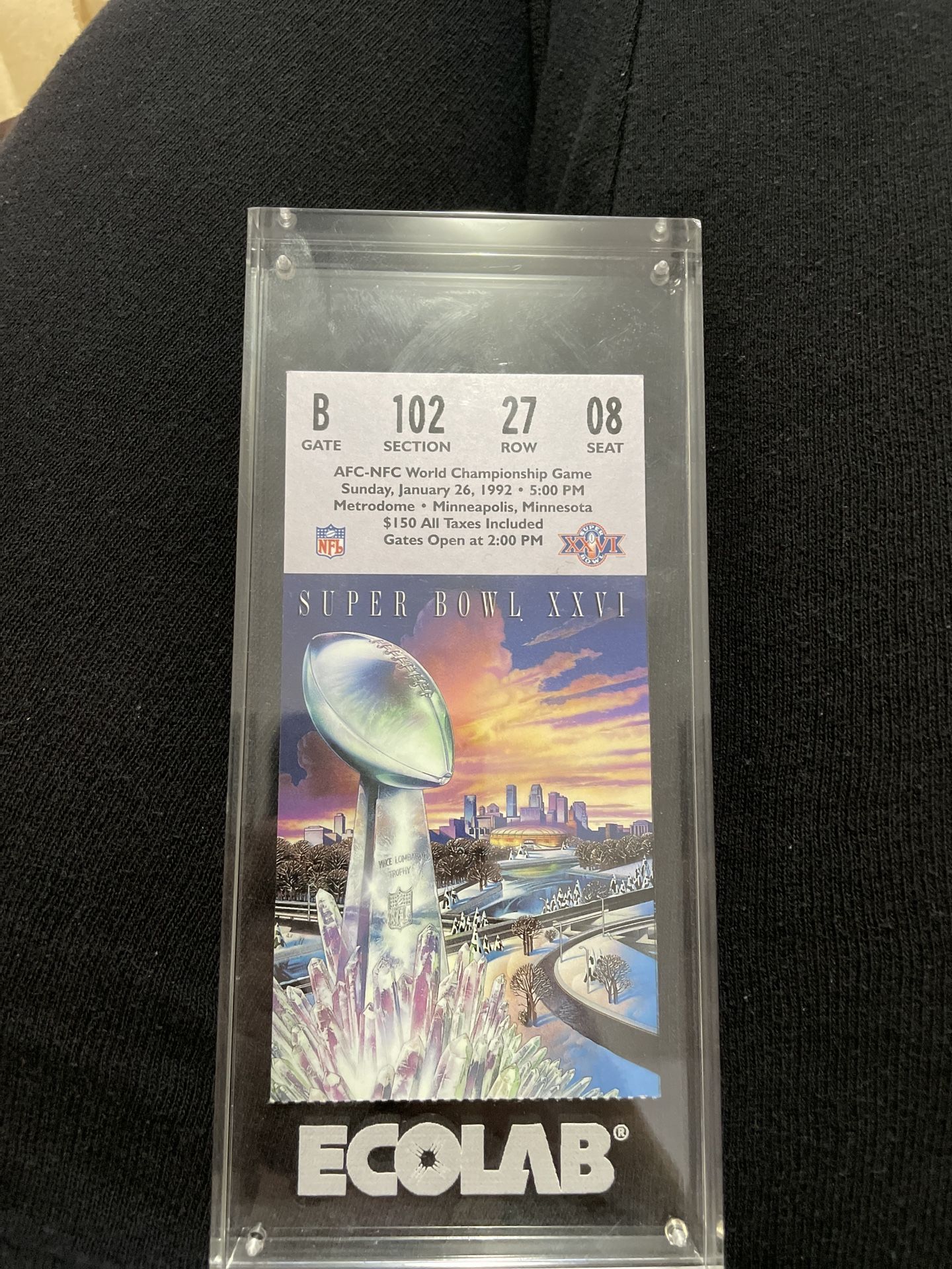 Super Bowl XXVI Ticket And Seat Cushion
