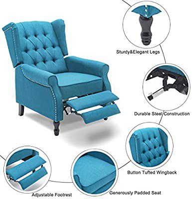 Modern Fabric Push Back Recliner Chair