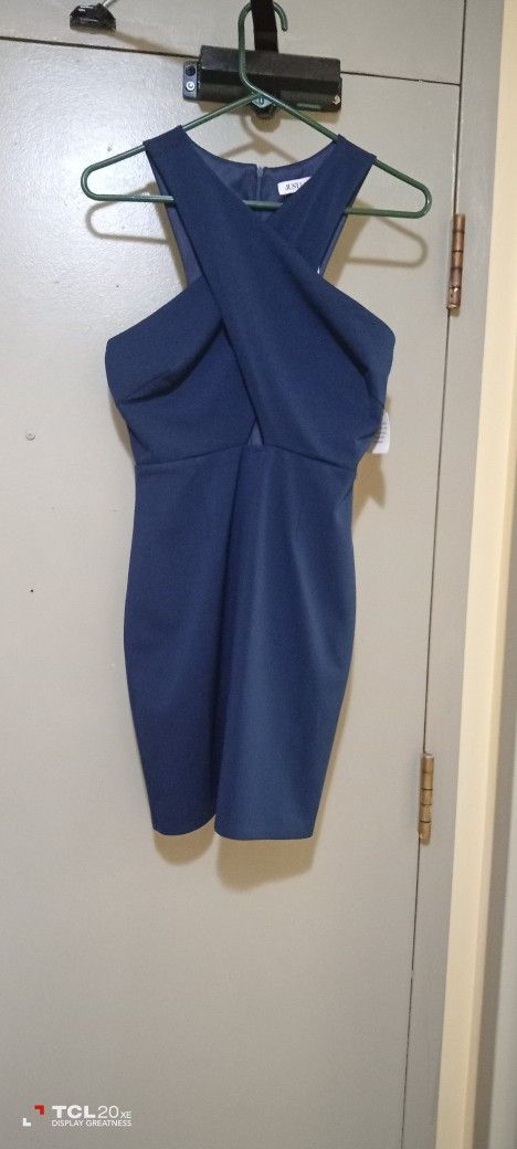 JustFab Women's Small Royal Blue Jersey Dress