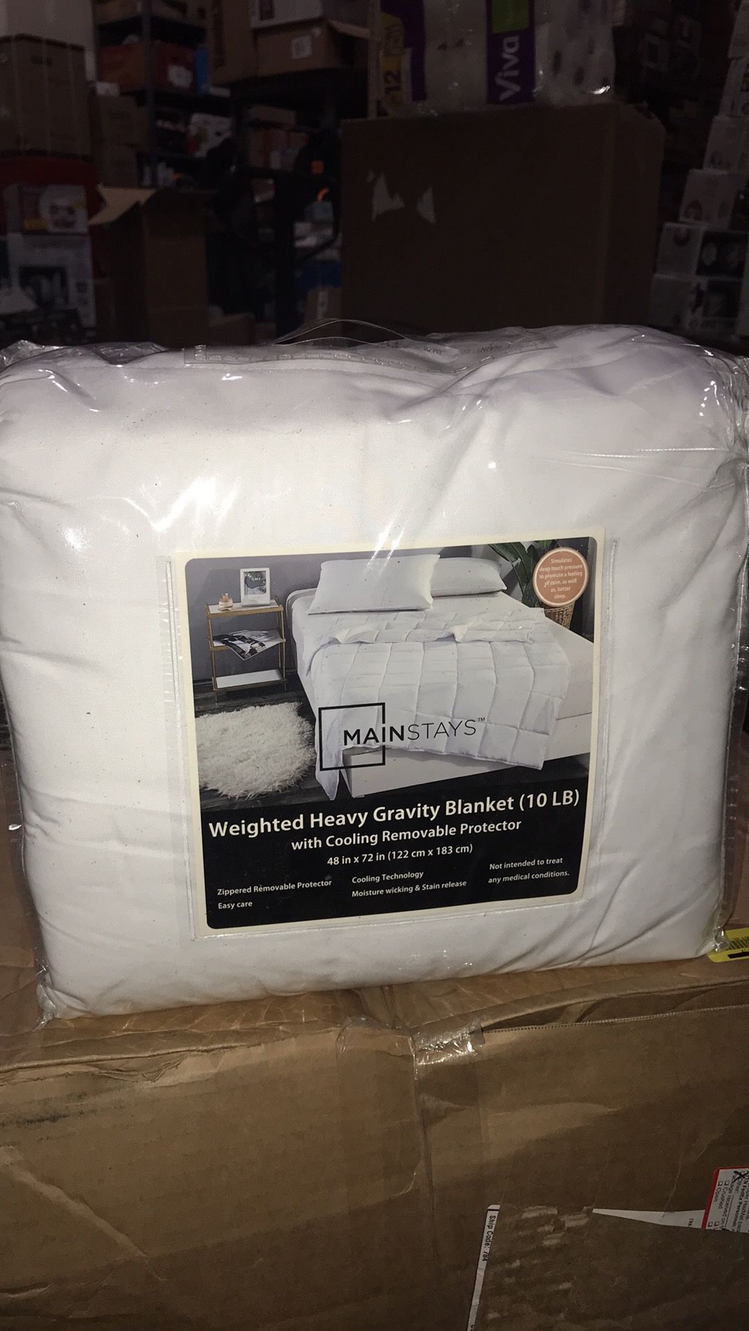 Mainstays Weighted Heavy Blanket with Cooling Removable Protector, 48x72 10lbs New