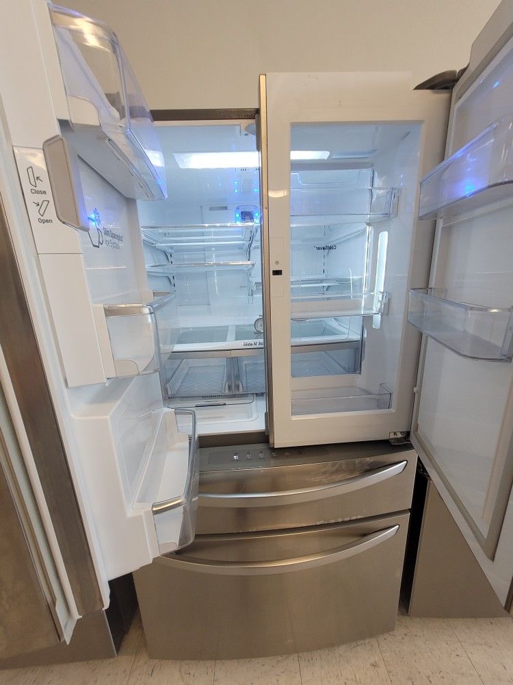 Lg Stainless Steel 4-doors French Door Refrigerator With Showcase Used Good Condition With 90day's Warranty