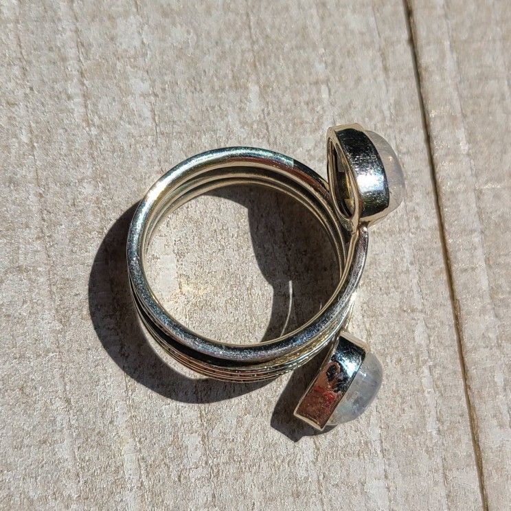 Rainbow Moonstone - India 925 Ring