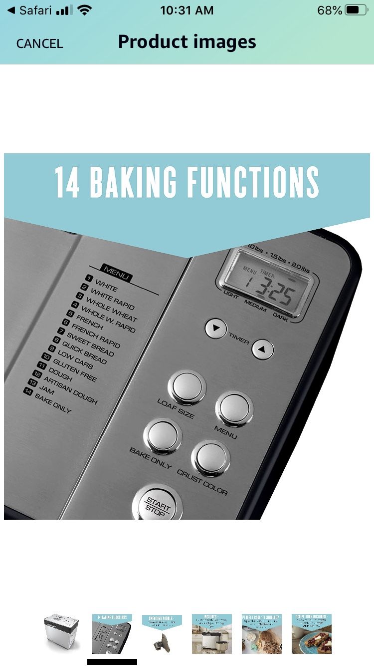 Breadman 2 lb Professional Bread Maker, Stainless Steel, BK1050S
