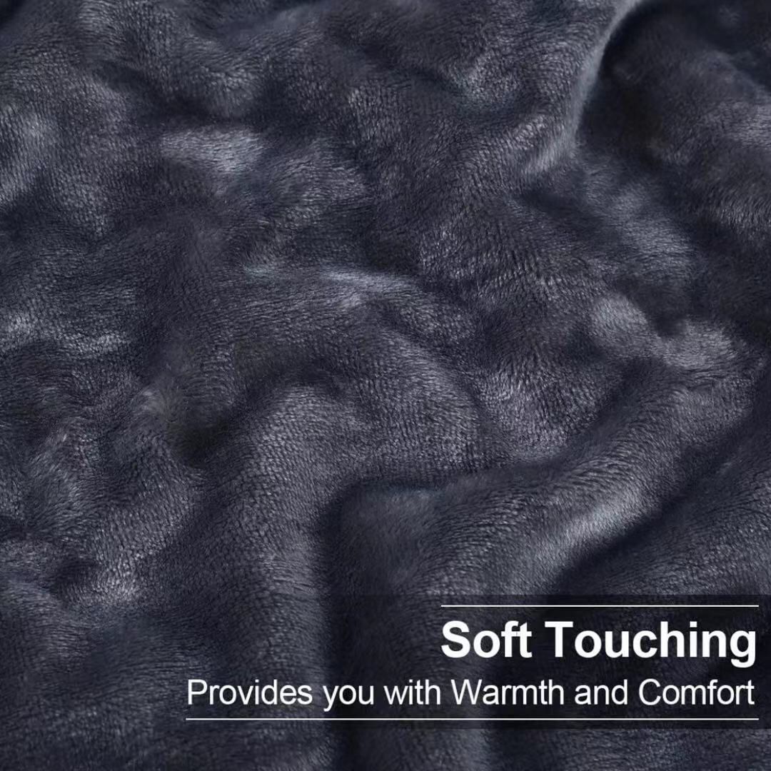EASELAND Soft Queen Size Blanket All Season Warm Microplush Lightweight Thermal Fleece Blankets for Couch Bed Sofa,90x90 Inches,Dark Gray