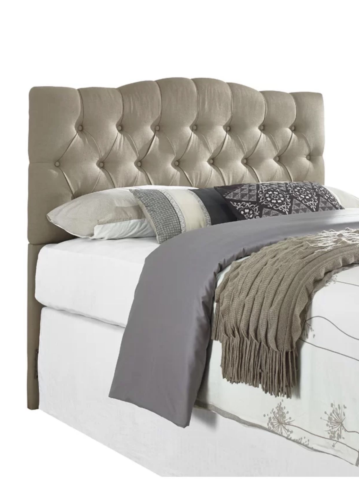 Brand New King Upholstered Panel Headboard (khaki Color)