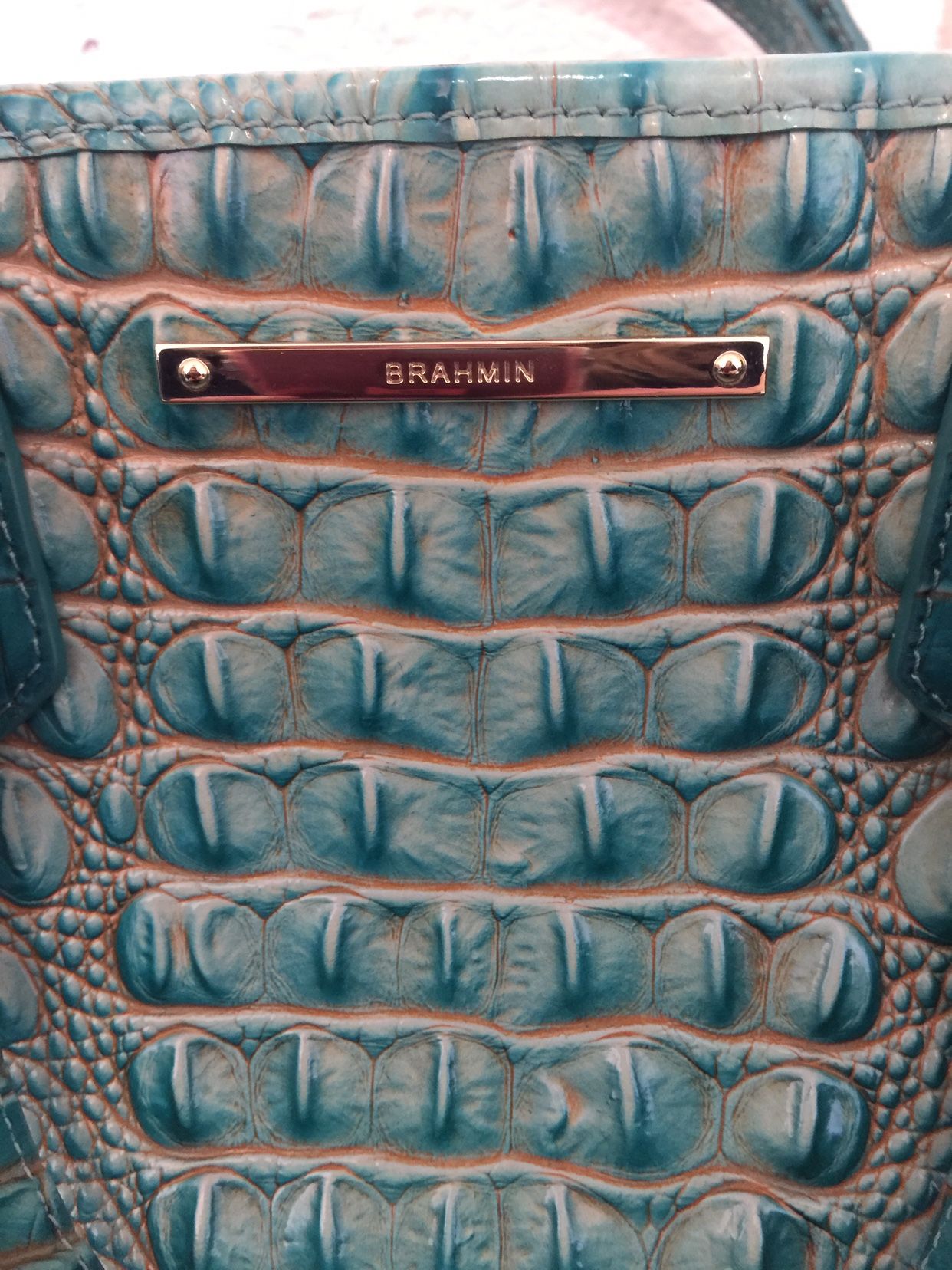 Brahmin Satchel In Blue Topaz