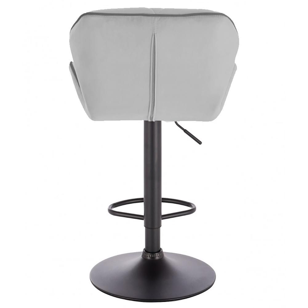 Modern Home Luxe Spyder Contemporary Adjustable Barstool/Bar Chair with 360° Rotation (Black Base, Light Gray/Dark Gray Piping)