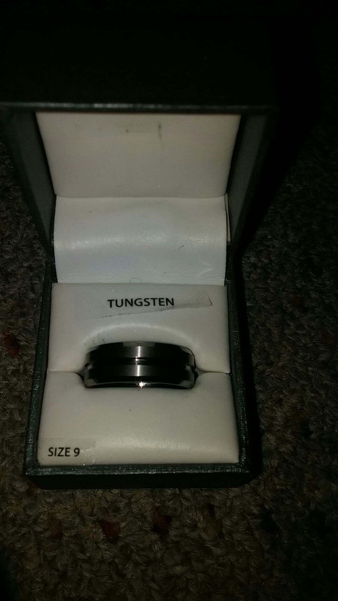 Tungsten wedding band, size 9
