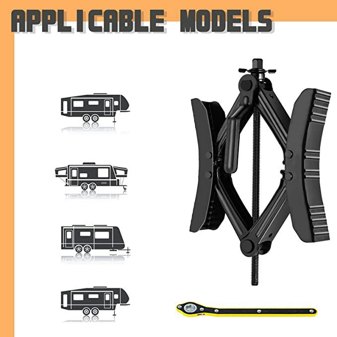 Camper Wheel Chock X Shaped RV Chocks Stabilizer for Travel Trailer,Anti-Move Tire Wheel Chock with Accessories-Pair

