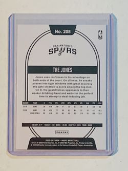 Tre Jones NBA Spurs Rookie Autograph Card  Thumbnail