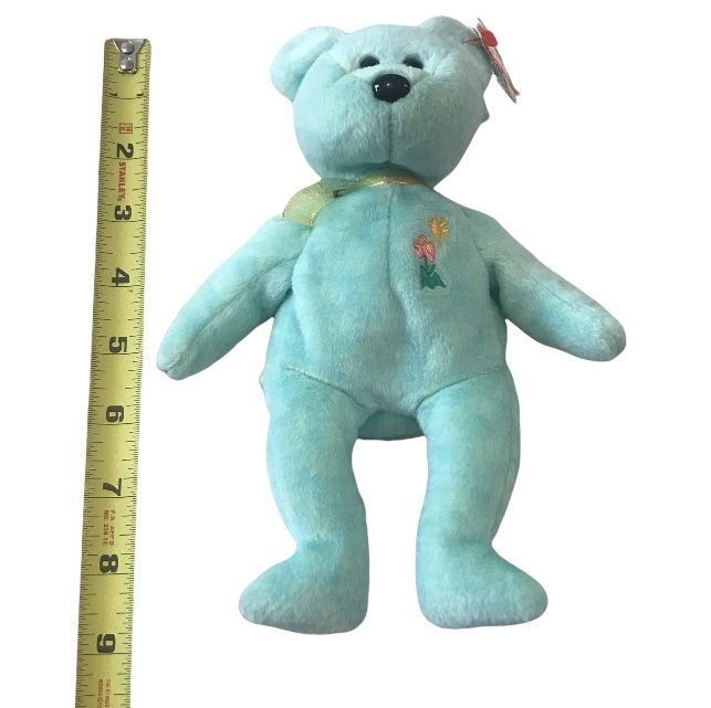 Ty Beanie Babies Ariel The Bear Blue Plush Beanbag Toy -Collectable/Collectible