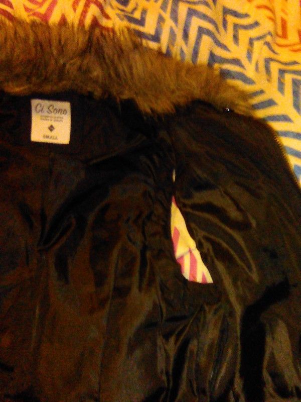 Women's Black/brown Fur Puffy Vest