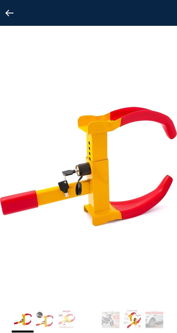 Tire Clamp Wheel Lock- Metal Boot Stabilizer Anti Theft- Wheel Chock Lock Car Trailer Wheel-Security Travel Locking Claw Auto- Camper Car Van Truck SU
