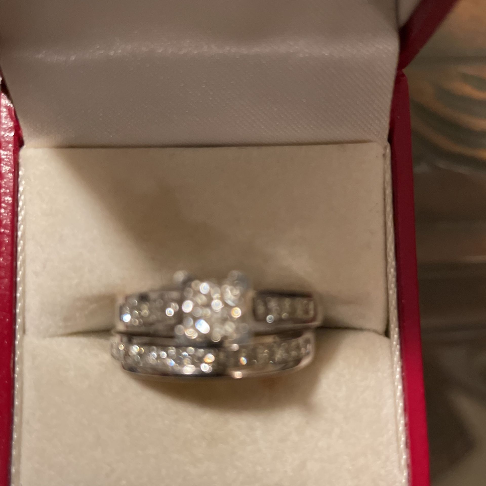 Set Of 14k Gold And Diamond Wedding Rings