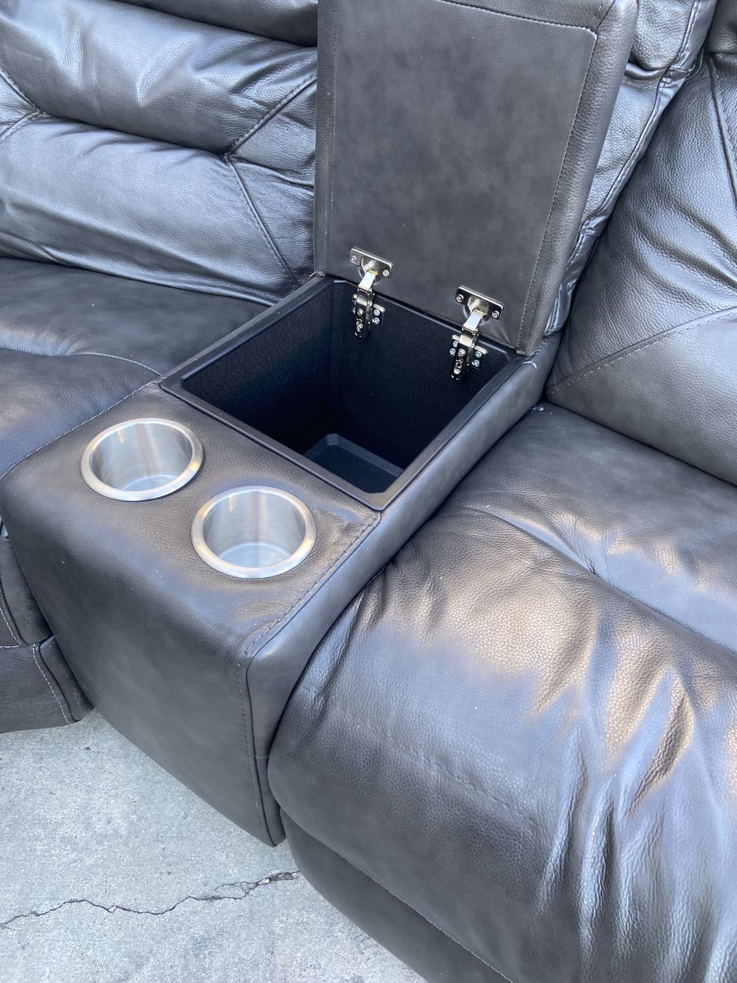 Electric Power Recliner Sectional Leather Couch