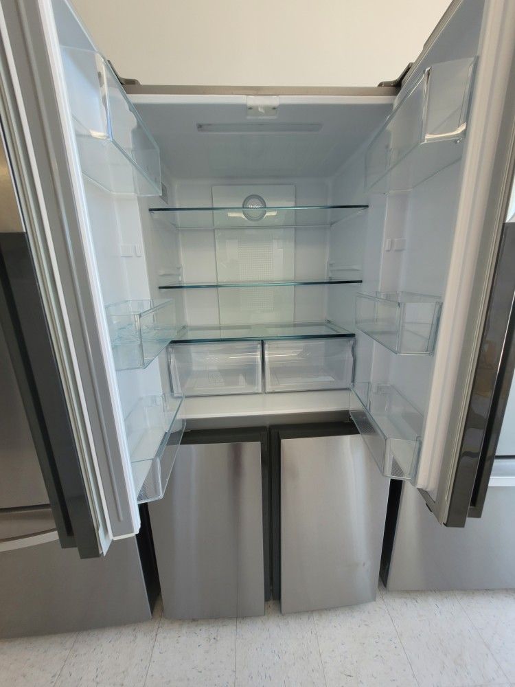 Haier 33in Stainless Steel 4-doors French Door Refrigerator New Scratch And Dents With 6month's Warranty