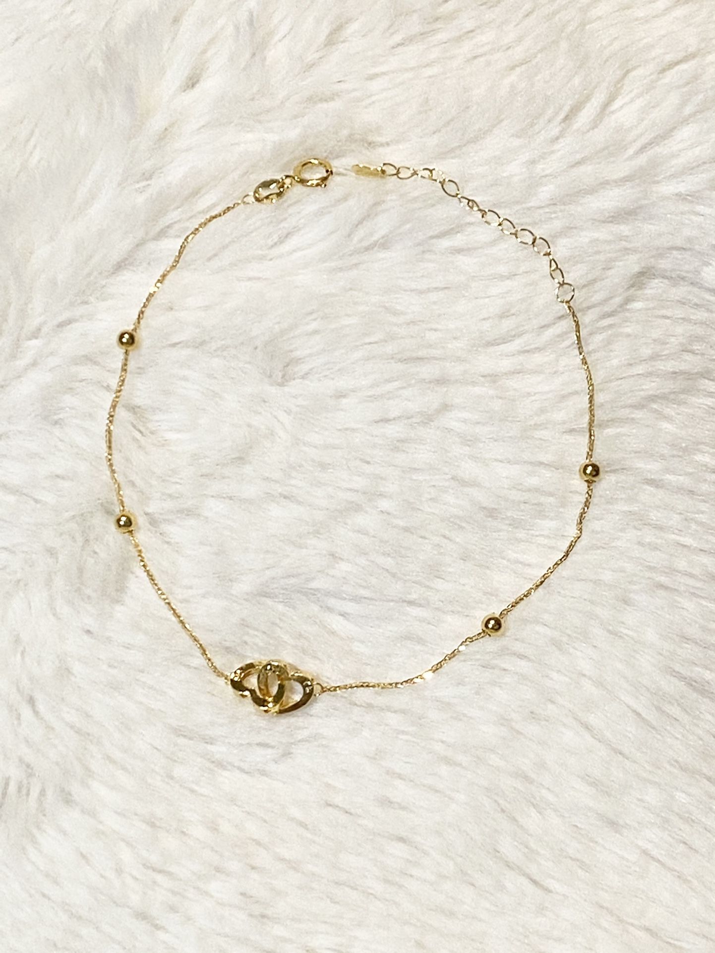 Real 18k Saudi gold double heart bracelet