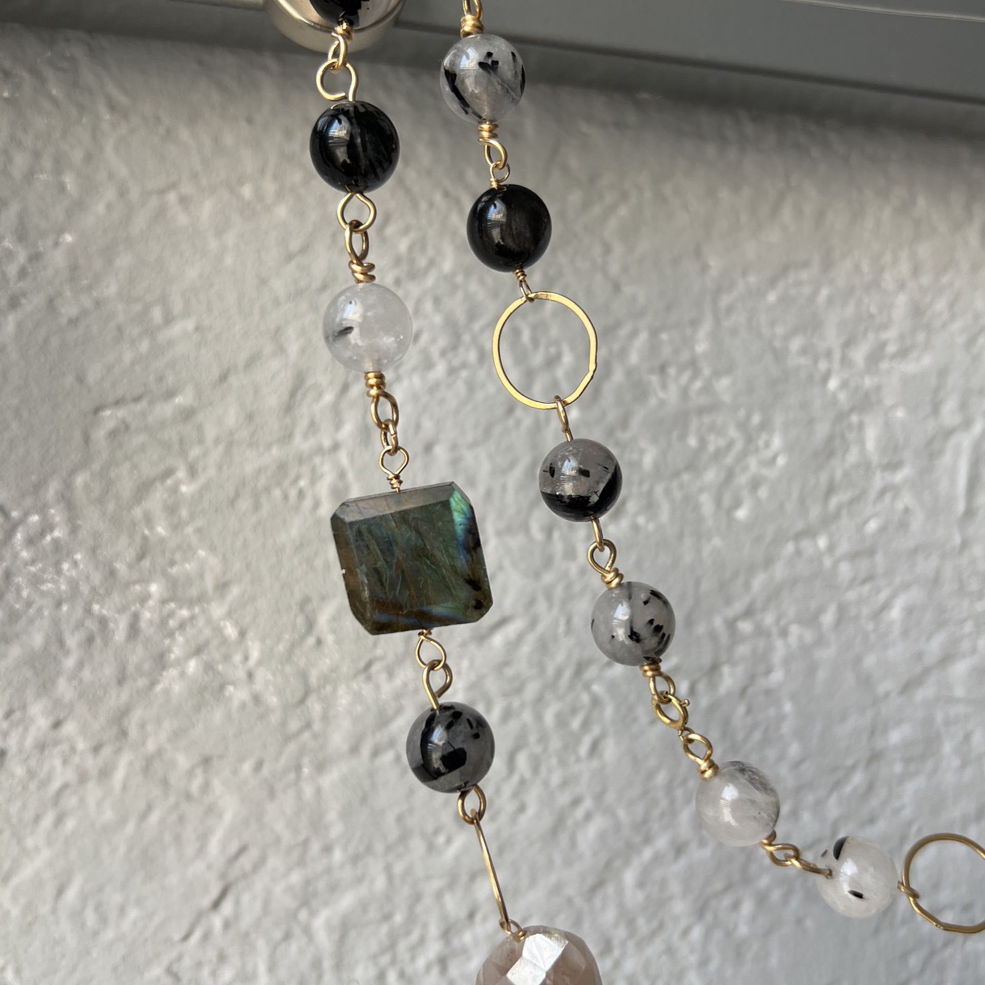 Mixed Gemstone Necklace On 14k Gold Filled Handmade By Me 