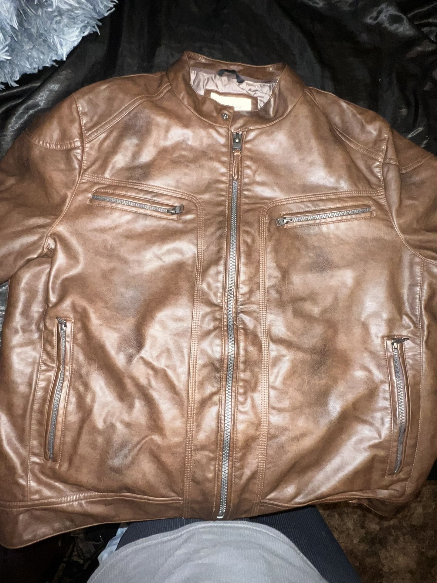 Calvin Klein Brown Leather Jacket