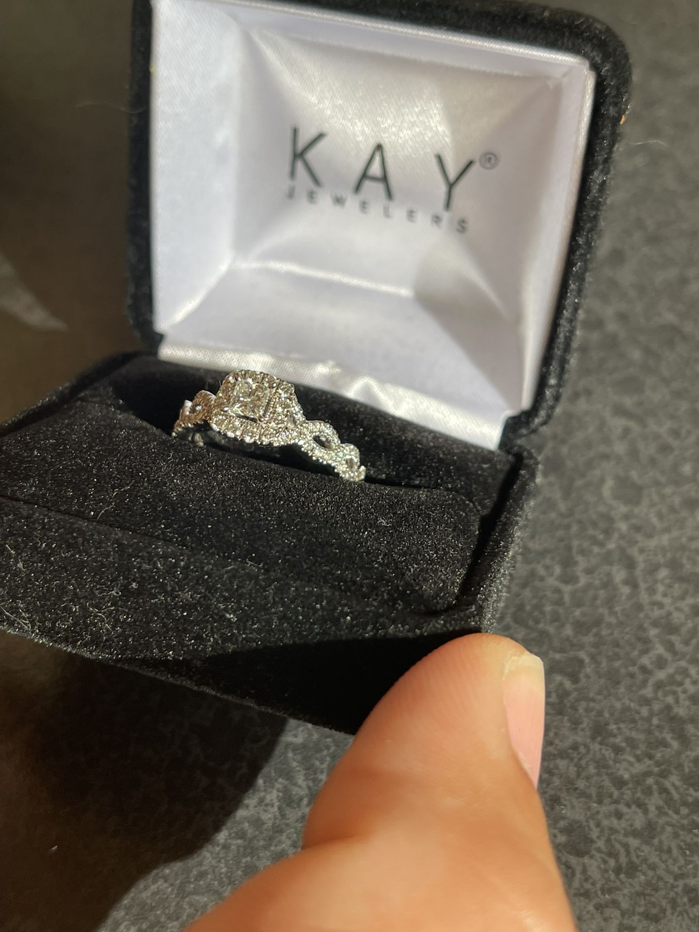 Neil Lanes Line 14kWG Bridal Set Half Carat Diamond