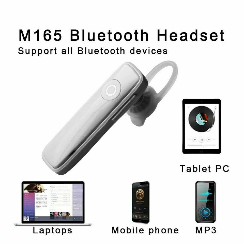 Bluetooth 4.1 Headset Wireless in-ear Stereo Headphones Handfree Earphone Earbud Color White